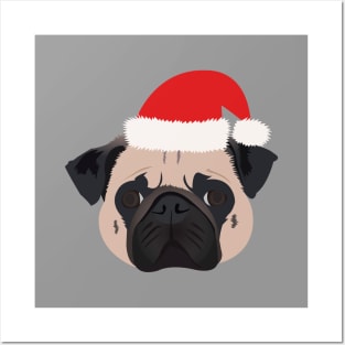 Christmas Pug Posters and Art